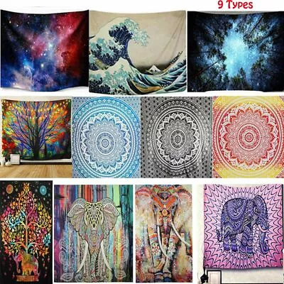 Psychedlic Mandala Wall Tapestry Hippie Flower Art Wall Hanging Blanket Decorate • $10.69