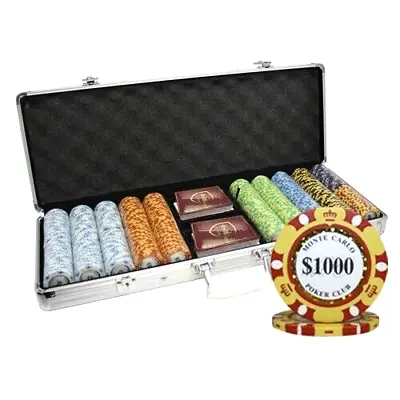 Mrc Poker 500pcs 14g Monte Carlo Poker Club Poker Chips Set With Alum Case • $129.99