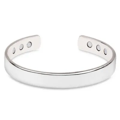 Copper Magnetic Bracelet Arthritis Pain Energy MEN WOMEN ADJUSTABLE CUFF Sliver • $7.99