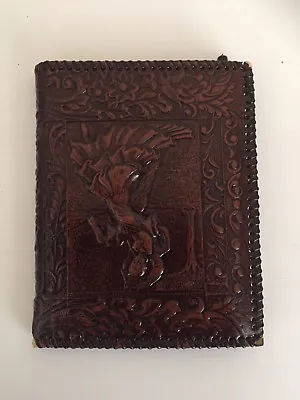 Vintage Tooled Leather? Notepad Address Book Upside Down Couple • $13.56