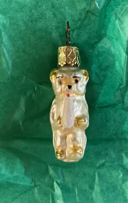 OWC Inge Glas Baby Bear With Milk Bottle German Glass Miniature Ornament 1235 • $8.95