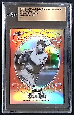 2019 Leaf Metal ~ Babe Ruth #8 ~ Pre-production Proof 1/1 ~ Prismatic Orange • $74.95