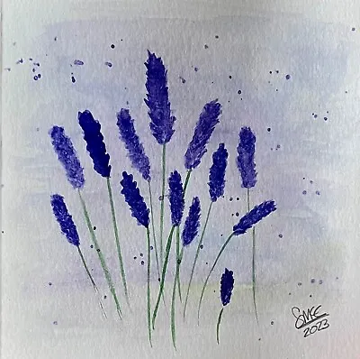 £2.95 • Buy Original Hand Painted Watercolour Greetings Card, Blank.  ‘Lavender’