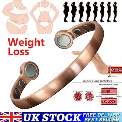 MENS BIO HEALING COPPER MAGNETIC THERAPY BRACELET ARTHRITIS PAIN RELIEF Slimming • £7.69