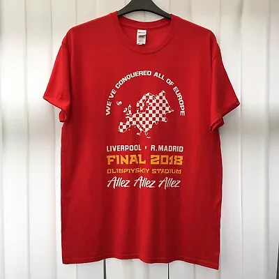 £8.70 • Buy Liverpool VS Real Madrid Champions League 2018 Final Mens T-shirt Top Large, Red