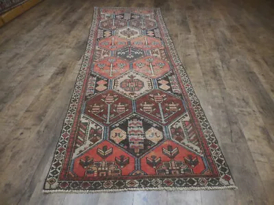 Tribal VintageTraditional Oriental Geometric Area Rug Hand-knotted Wool 3x9.3 • $2