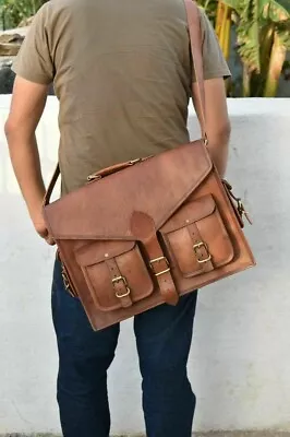 New Genuine Claasic Shoulder Handmade Leather Vintage Messenger Bag • $61.75