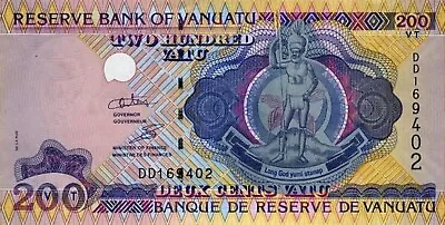 Vanuatu 200 Vatu Banknote. Single 200 Vatu 1995 Circulated Bill. 200 Vatu Note • $12