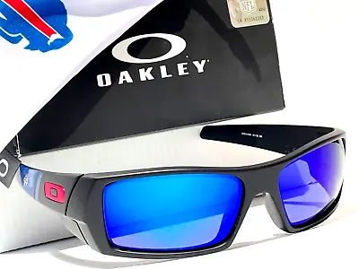 NFL Oakley Gascan BUFFALO BILLS Matte Black POLARIZED Galaxy Blue Sunglass 9014 • $138.87