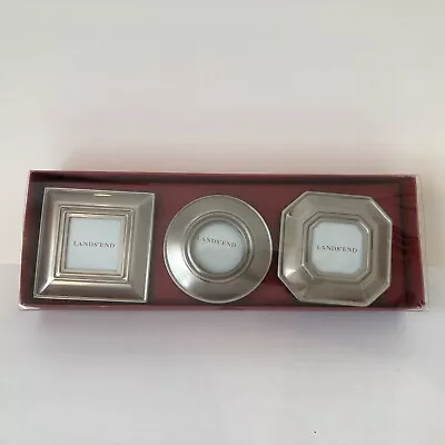 Land's End Estate Pewter Set Of 3 Mini Picture Frames ~ New In Box • $15
