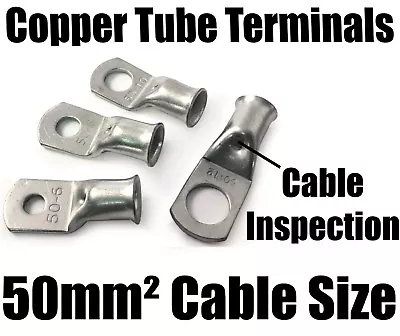 £2.70 • Buy 50mm² Cable Copper Tube Terminals Battery Welding Solder Lug Ring Crimp Eyelets