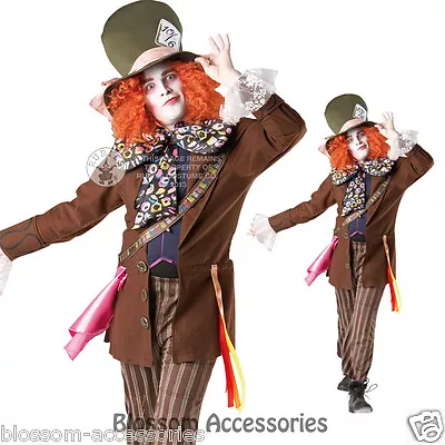 C694 Licensed Mad Hatter Alice In Wonderland Halloween Fancy Dress Adult Costume • $48.40