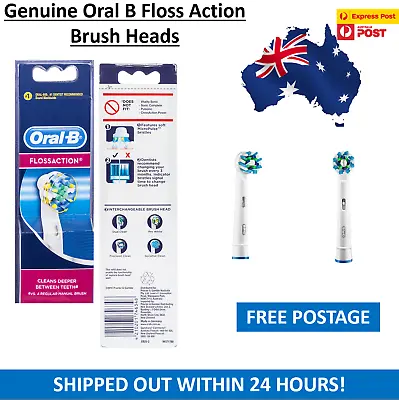$13.95 • Buy Genuine Floss Braun Oral B Replacement Electric Toothbrush Heads 2 PK
