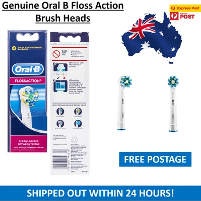 $13.95 • Buy Genuine Floss Braun Oral B Replacement Electric Toothbrush Heads 2 PK