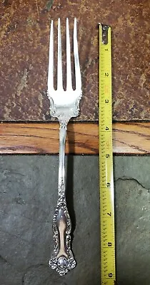  TURN OF THE CENTURY ANTIQUE C1901 OXFORD 🐂 SILVERPLATED MEAT 🥩 SERVING  FORK • $12.99