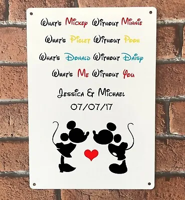 £12.95 • Buy Disney Sign Personalised Mickey Minnie Mouse Wedding Engagement Anniversary Gift