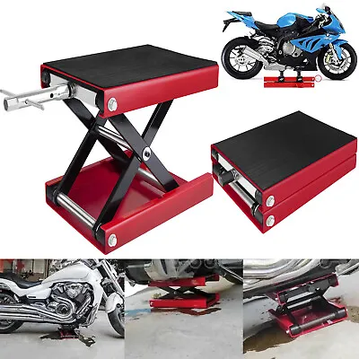 1100lb Motorcycle Scissor Lift Stand 500KG Motorbike Lift Working Bench ATV Jack • £44.20