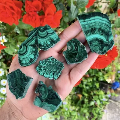 High Grade Malachite Slabs Natural Crystals Gemstones Green Crystal Gift Idea UK • £13.99