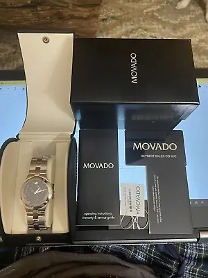 Nice Movado Museum Men 84 G2 1899 Black Dial Watch Sapphire Crystal • $445