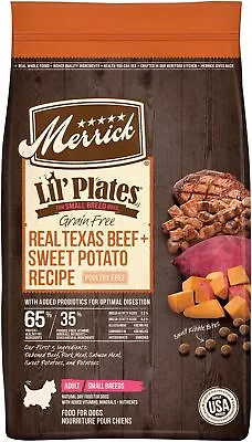 Merrick Lil’ Plates Premium Grain Free Dry Dog Food For Small Dogs Beef- 20 Lb. • $44.72