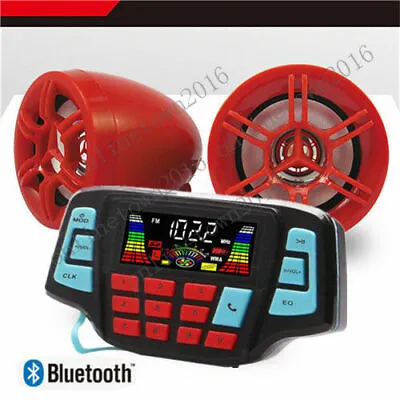 12V Motorcycle Waterproof Audio FM Radio Stereo Speaker For IPhone/iPod/MP3 • $37.99