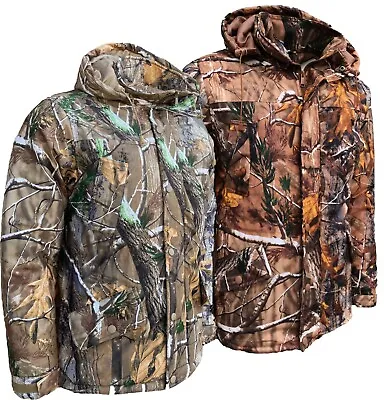 Mens Jacket Padded Camouflage Jungle Hunting Hiking Fishing Army Hooded Outdoor • £22.67