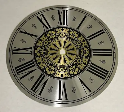 Roman Numeral Circle Clock Part Dial Face Floral Silver Gold Metal 8  Diameter • $22.49