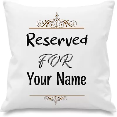 Personalised Reserved Cushion Cover Print Any Name OR Text Customise No Filling • £8.99