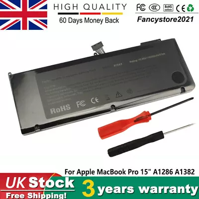 £30.99 • Buy For Apple MacBook Pro 15  Inch A1286 Early2011 - Mid 2012 Battery A1382 10.95V 