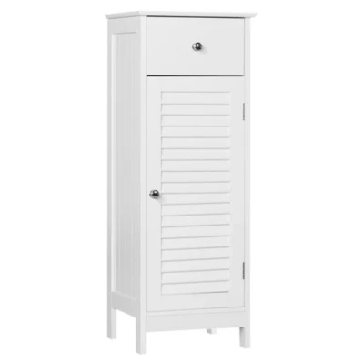 $42.99 • Buy Wooden Storage Floor Cabinet With Drawer, White