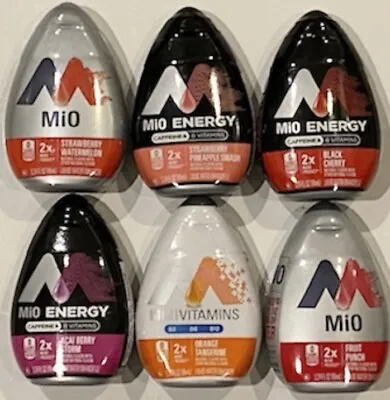 LOT Of 6 2x MiO VARIETY Liquid Water Enhancer Drink 3.24oz ACAI BERRY - ORANGE & • $39.94