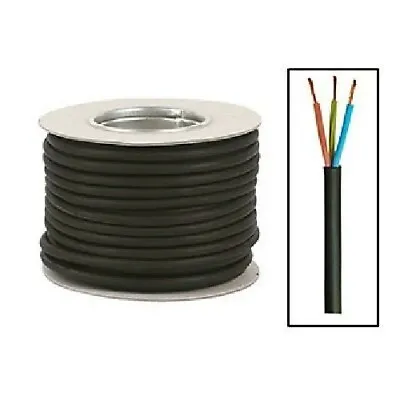 Rubber Cable Flex 1.5mm X 3Core H07RN-F H07RNF Heavy Duty Outdoor Extension Lead • £5.99