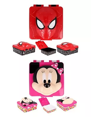 Favourite Cartoon Character New Design Kids 3D Lunch Box-Spiderman/Mickey Mouse • £8.99