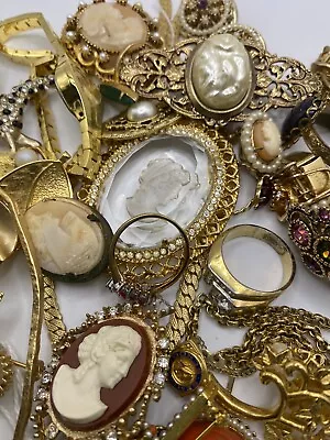 Vintage Mix Of Jewelry Victorian Style. Gold Tone. Gold Plated Signed. Cameo GF • $33