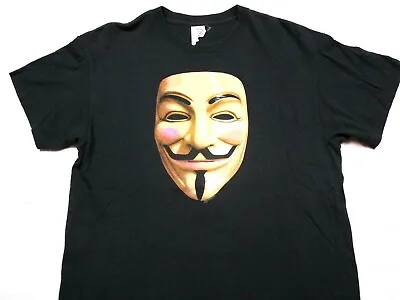 Original 2005 V For Vendetta Shirt V Mask Movie Promo DC Comics Guy Anonymous L • $39.60