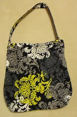 Vera Bradley Shoulder Bag Purse Baroque Pattern Floral Gray White Yellow • $6.70