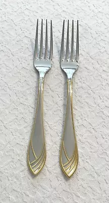 (2) Mikasa CATHEDRAL GOLD 18-8 Stainless Dinner Forks Japan *FREE SHIPPING* • $59.99