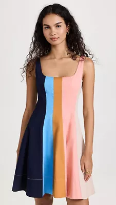 $175 • Buy New STAUD Wells Stripe Fit & Flare Minidress Size 2