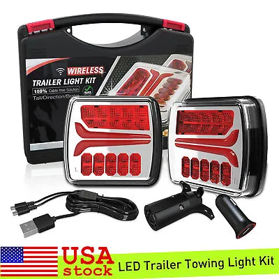 Wireless Magnetic Light Kit LED Trailer Rear Light For Tow Trucks Caravans • $119.99