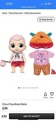 Zapf Creation Chou Chou Baby Robin Doll  & Accessories 25+ Sounds New Xmas Toy • £22.99