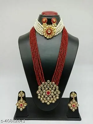 $31.63 • Buy Indian Bollywood Style Gold Plated Bridal Women Fashion Jewelry Necklace Set