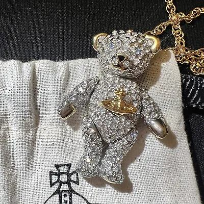 Rare~vivienne Westwood Nana Bling Teddy Bear Necklace Pendant #245 • $107