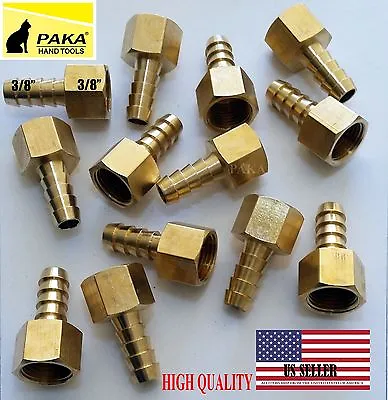 $18.99 • Buy 10PC- 3/8  HOSE BARB X 3/8 FEMALE NPT Brass Pipe Fitting  Thread Gas Fuel Water