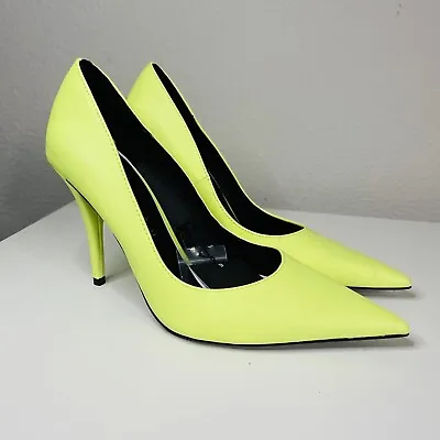 $42.99 • Buy Zara Trafaluc Lime Neon Heel Pumps Bloggers Favorite US Size 8/ EU39