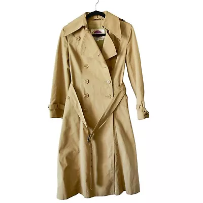 Vintage The Brass Plum At Nordstrom Beige Trench Coat Size 7 • $43