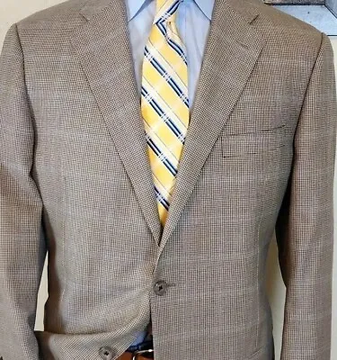 $79 • Buy Hickey Freeman Blazer 44L Windowpane Sports Coat Recent Houndstooth Suit Jacket
