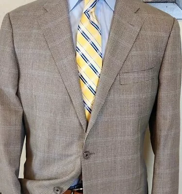 $79 • Buy Hickey Freeman Blazer 44L Windowpane Sports Coat Recent Houndstooth Suit Jacket