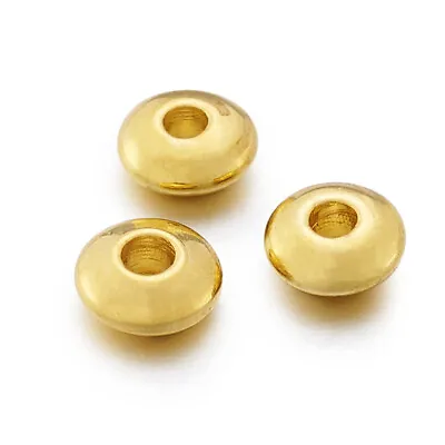 500pcs Gold Plated Brass Abacus Metal Beads Smooth Spacers Findings Craft 5x2mm • $10.53