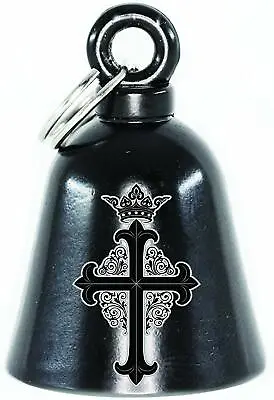 Crowned Cross Motorcycle 'Evil Spirits' Biker Guard Bell. Gloss Black Bell • $13.99