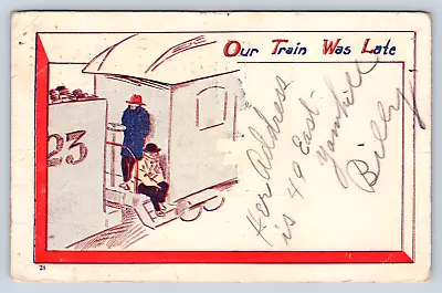 Vintage Postcard Comic Our Train Was Late Vancouver Washington • $4